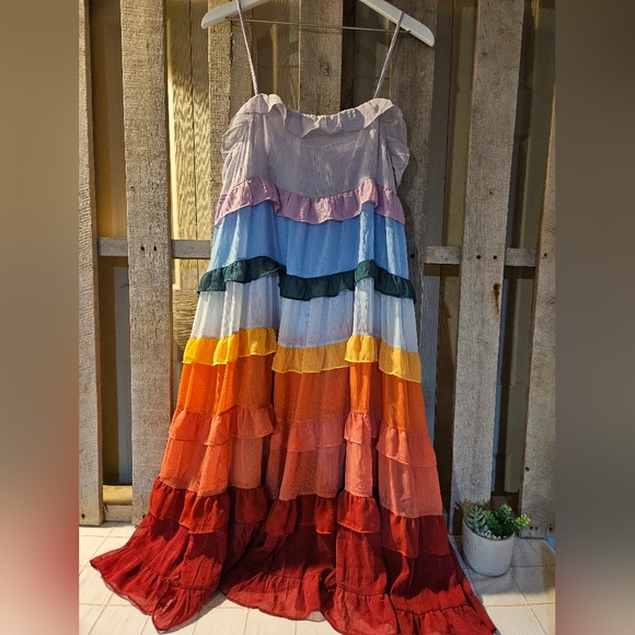 Storia Rainbow Dress size large - Picture 3 of 12